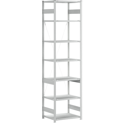 Boltless shelving unit, medium duty, single-sided, HxWxD 3000 x 750 x 600 mm, grey, standard shelf unit.
