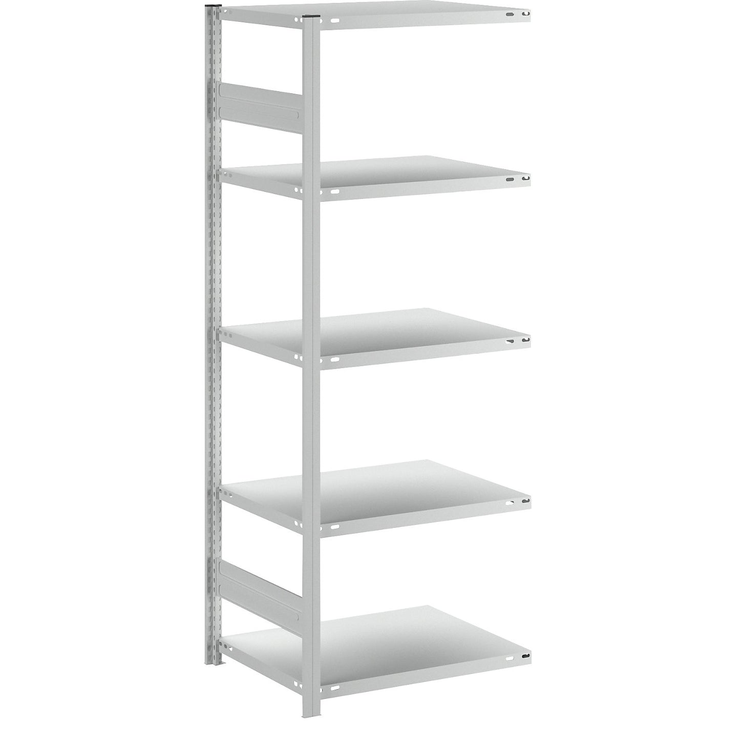 Boltless shelving unit, medium duty, single-sided, HxWxD 2000 x 750 x 600 mm, grey, extension shelf unit.