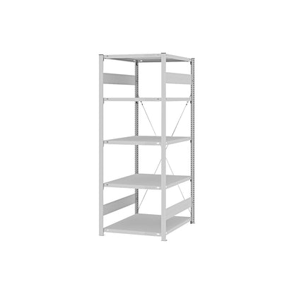 Boltless shelving unit, medium duty, single-sided, HxWxD 2000 x 750 x 800 mm, grey, standard shelf unit.