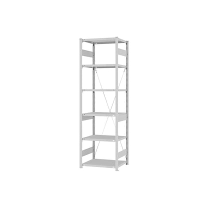Boltless shelving unit, medium duty, single-sided, HxWxD 2500 x 750 x 500 mm, grey, standard shelf unit.