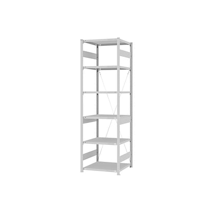 Boltless shelving unit, medium duty, single-sided, HxWxD 2500 x 750 x 600 mm, grey, standard shelf unit.