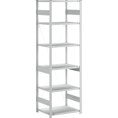 Boltless shelving unit, medium duty, single-sided, HxWxD 2500 x 750 x 600 mm, grey, standard shelf unit.