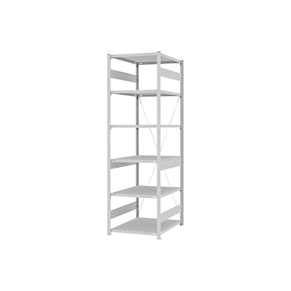 Boltless shelving unit, medium duty, single-sided, HxWxD 2500 x 750 x 800 mm, grey, standard shelf unit.