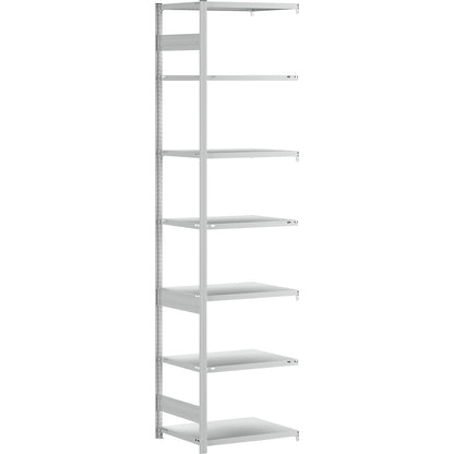 Boltless shelving unit, medium duty, double-sided, HxWxD 3000 x 750 x 600 mm, grey, extension shelf unit.