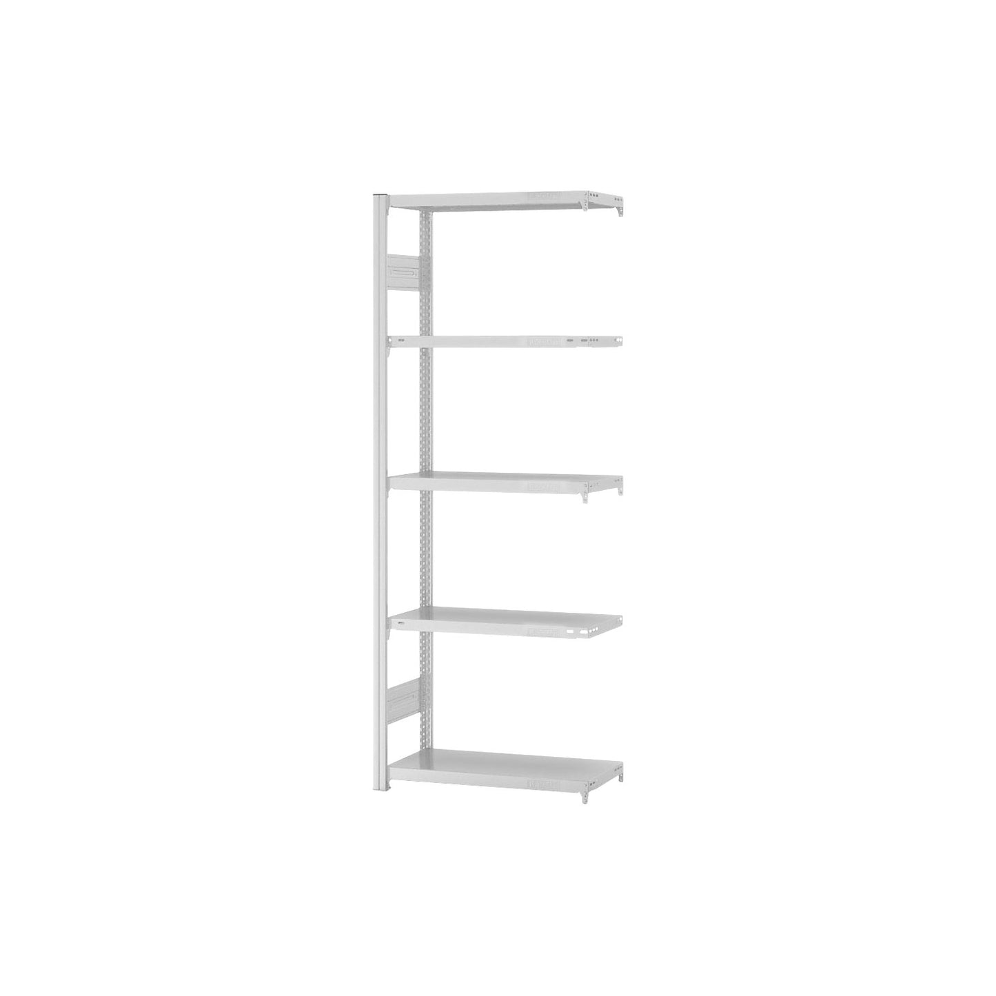 Boltless shelving unit, medium duty, double-sided, HxWxD 2000 x 750 x 300 mm, grey, extension shelf unit.