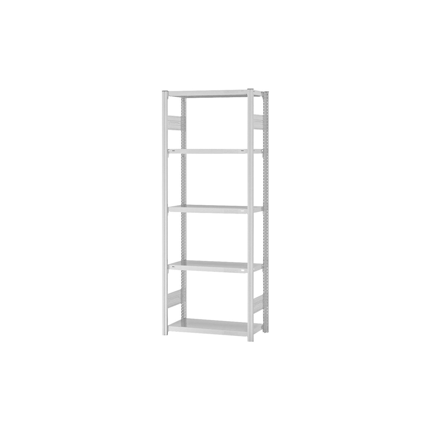 Boltless shelving unit, medium duty, double-sided, HxWxD 2000 x 750 x 300 mm, grey, standard shelf unit.