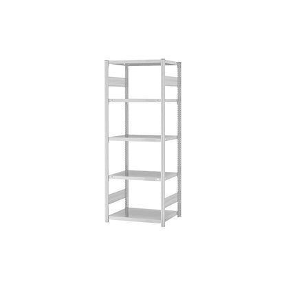 Boltless shelving unit, medium duty, double-sided, HxWxD 2000 x 750 x 500 mm, grey, standard shelf unit.