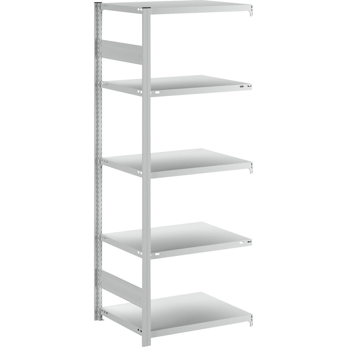 Boltless shelving unit, medium duty, double-sided, HxWxD 2000 x 750 x 600 mm, grey, extension shelf unit.