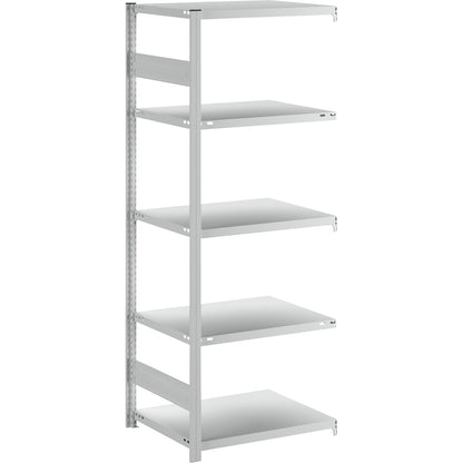 Boltless shelving unit, medium duty, double-sided, HxWxD 2000 x 750 x 600 mm, grey, extension shelf unit.