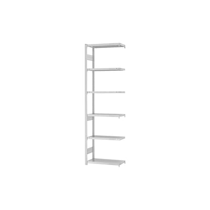 Boltless shelving unit, medium duty, double-sided, HxWxD 2500 x 750 x 300 mm, grey, extension shelf unit.