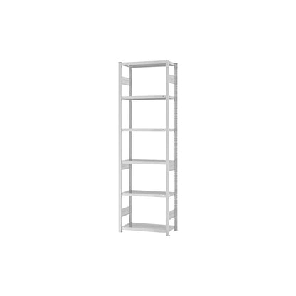 Boltless shelving unit, medium duty, double-sided, HxWxD 2500 x 750 x 300 mm, grey, basic shelf unit.