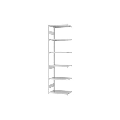 Boltless shelving unit, medium duty, double-sided, HxWxD 2500 x 750 x 400 mm, grey, extension shelf unit.
