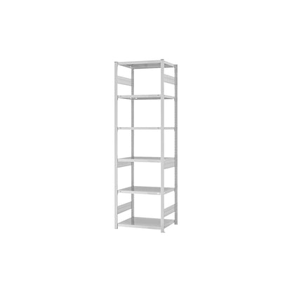 Boltless shelving unit, medium duty, double-sided, HxWxD 2500 x 750 x 500 mm, grey, standard shelf unit.