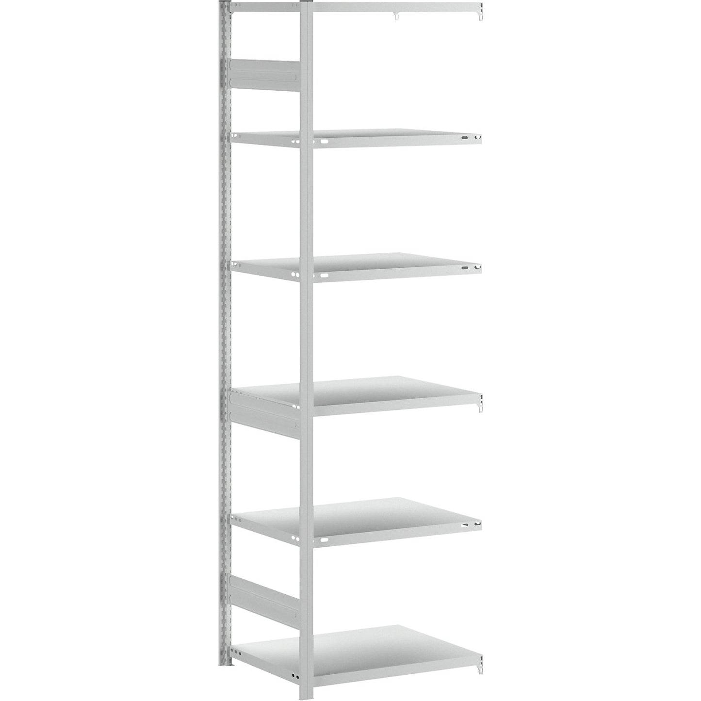 Boltless shelving unit, medium duty, double-sided, HxWxD 2500 x 750 x 600 mm, grey, extension shelf unit.