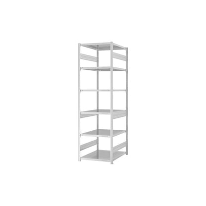 Boltless shelving unit, medium duty, double-sided, HxWxD 2500 x 750 x 800 mm, grey, basic shelving unit.