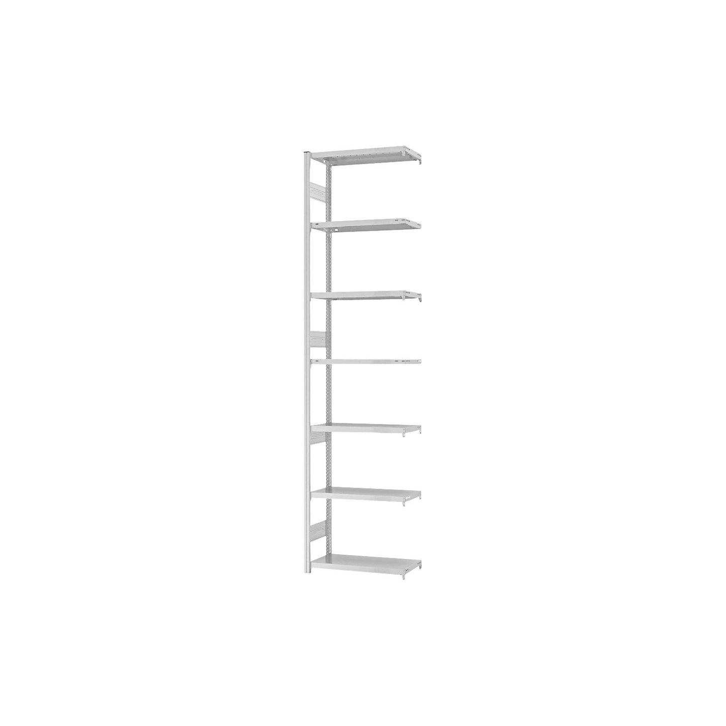 Heavy duty boltless shelving unit, double-sided, HxWxD 3000 x 750 x 300 mm, grey, extension shelf unit.