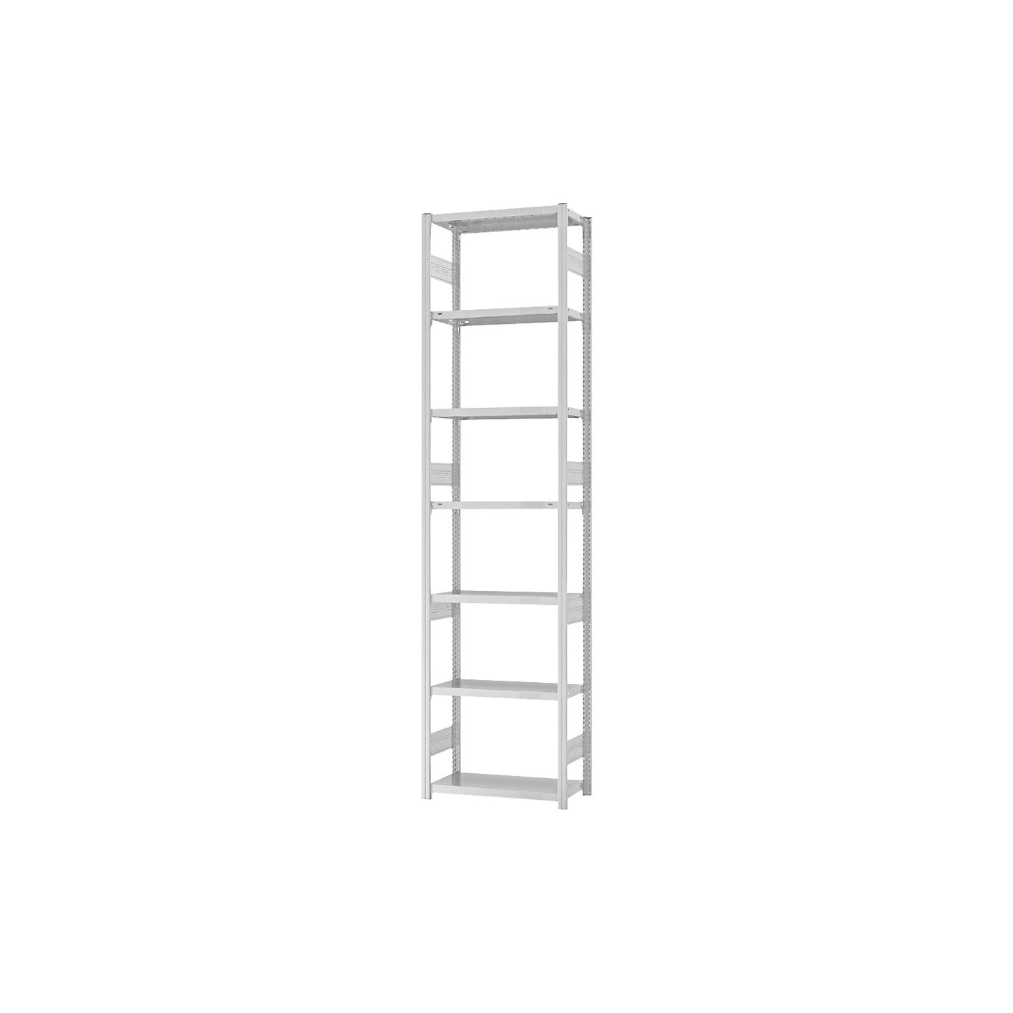 Heavy duty boltless shelving unit, double-sided, HxWxD 3000 x 750 x 300 mm, grey, standard shelf unit.