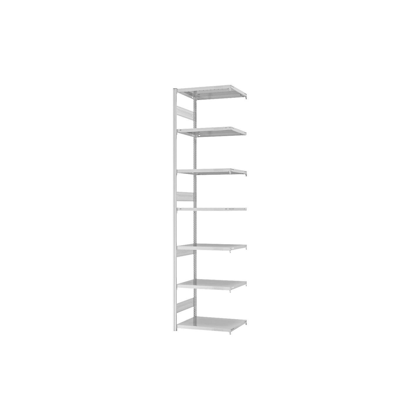 Heavy duty boltless shelving unit, double-sided, HxWxD 3000 x 750 x 500 mm, grey, extension shelf unit.