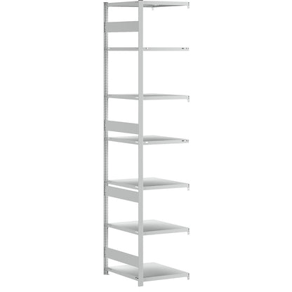 Heavy duty boltless shelving unit, double-sided, HxWxD 3000 x 750 x 600 mm, grey, extension shelf unit.