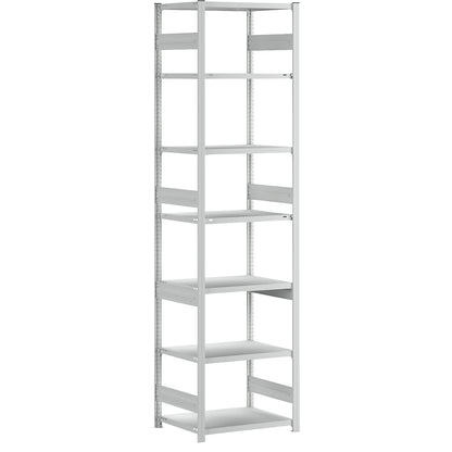 Heavy duty boltless shelving unit, double-sided, HxWxD 3000 x 750 x 600 mm, grey, standard shelf unit.