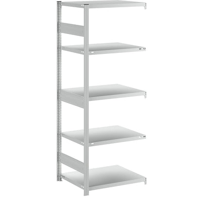 Heavy duty boltless shelving unit, double-sided, HxWxD 2000 x 750 x 600 mm, grey, extension shelf unit.