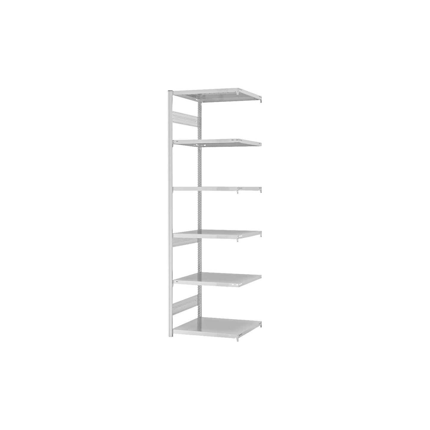 Heavy duty boltless shelving unit, double-sided, HxWxD 2500 x 750 x 600 mm, grey, extension shelf unit.