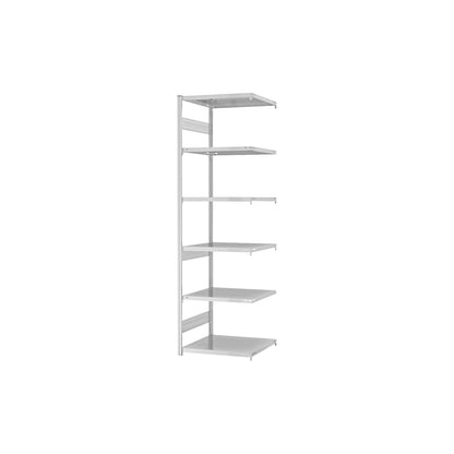 Heavy duty boltless shelving unit, double-sided, HxWxD 2500 x 750 x 600 mm, grey, extension shelf unit.