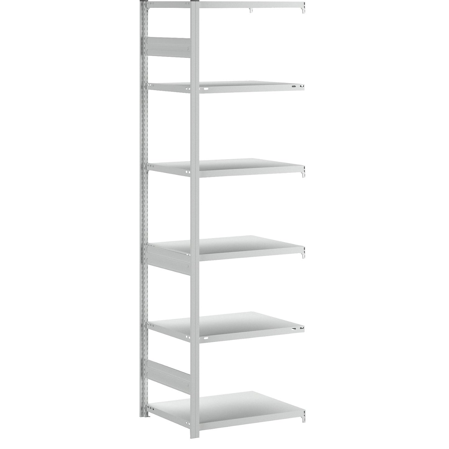 Heavy duty boltless shelving unit, double-sided, HxWxD 2500 x 750 x 600 mm, grey, extension shelf unit.