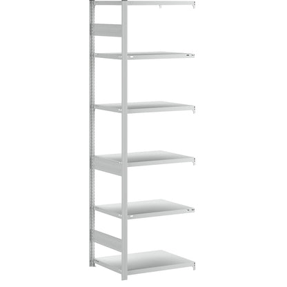 Heavy duty boltless shelving unit, double-sided, HxWxD 2500 x 750 x 600 mm, grey, extension shelf unit.