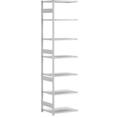 Heavy duty boltless shelving unit, single-sided, HxWxD 3000 x 750 x 600 mm, grey, extension shelf unit.