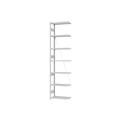 Heavy duty boltless shelving unit, single-sided, HxWxD 3000 x 750 x 300 mm, grey, extension shelf unit.