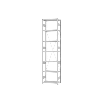 Heavy duty boltless shelving unit, single-sided, HxWxD 3000 x 750 x 300 mm, grey, standard shelf unit.
