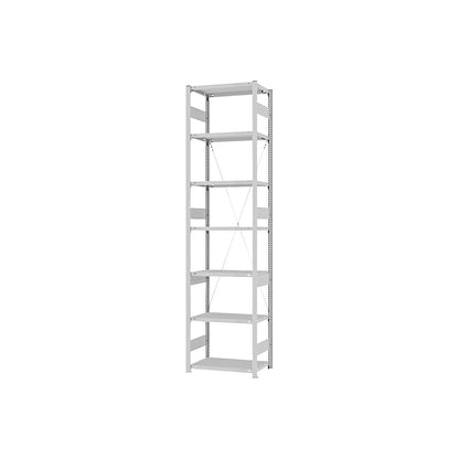 Heavy duty boltless shelving unit, single-sided, HxWxD 3000 x 750 x 400 mm, grey, standard shelf unit.