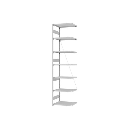 Heavy duty boltless shelving unit, single-sided, HxWxD 3000 x 750 x 500 mm, grey, extension shelf unit.