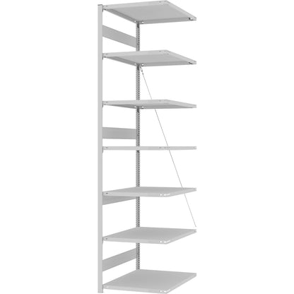 Heavy duty boltless shelving unit, single-sided, HxWxD 3000 x 750 x 800 mm, grey, extension shelf unit.