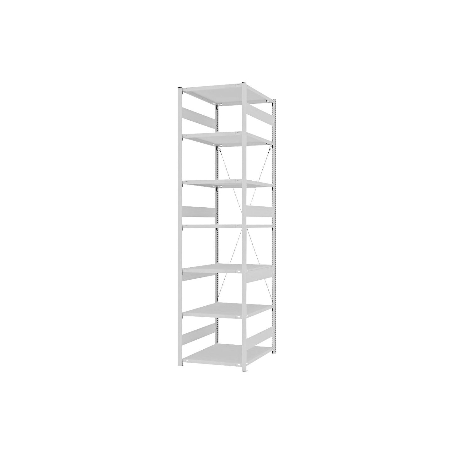 Heavy duty boltless shelving unit, single-sided, HxWxD 3000 x 750 x 800 mm, grey, standard shelf unit.