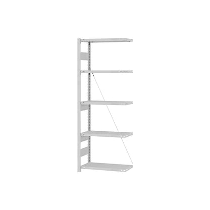 Heavy duty boltless shelving unit, single-sided, HxWxD 2000 x 750 x 300 mm, grey, extension shelf unit.