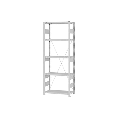 Heavy duty boltless shelving unit, single-sided, HxWxD 2000 x 750 x 300 mm, grey, standard shelf unit.