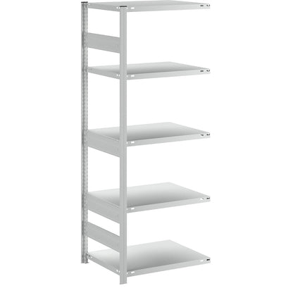 Heavy duty boltless shelving unit, single-sided, HxWxD 2000 x 750 x 600 mm, grey, extension shelf unit.