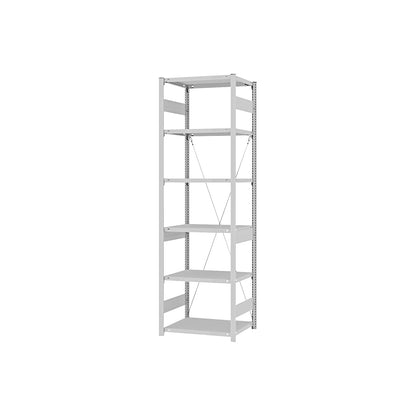 Heavy duty boltless shelving unit, single-sided, HxWxD 2500 x 750 x 500 mm, grey, standard shelf unit.