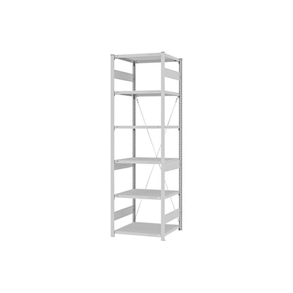 Heavy duty boltless shelving unit, single-sided, HxWxD 2500 x 750 x 600 mm, grey, standard shelf unit.