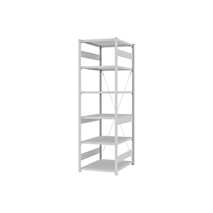 Heavy duty boltless shelving unit, single-sided, HxWxD 2500 x 750 x 800 mm, grey, standard shelf unit.