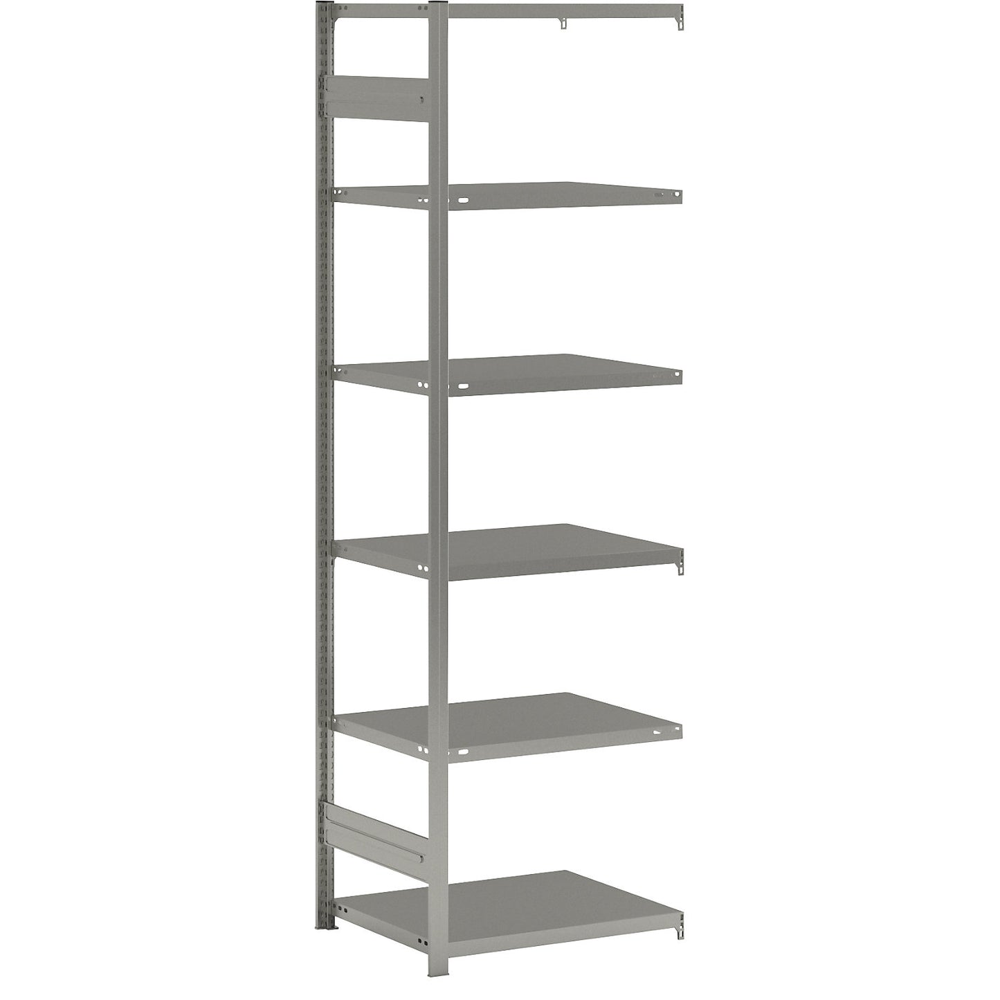 Boltless shelving unit, light duty, double-sided, HxWxD 2500 x 750 x 600 mm, zinc plated, extension shelf unit.