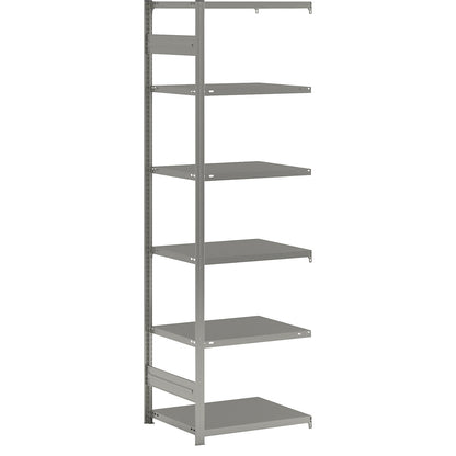 Boltless shelving unit, light duty, double-sided, HxWxD 2500 x 750 x 600 mm, zinc plated, extension shelf unit.