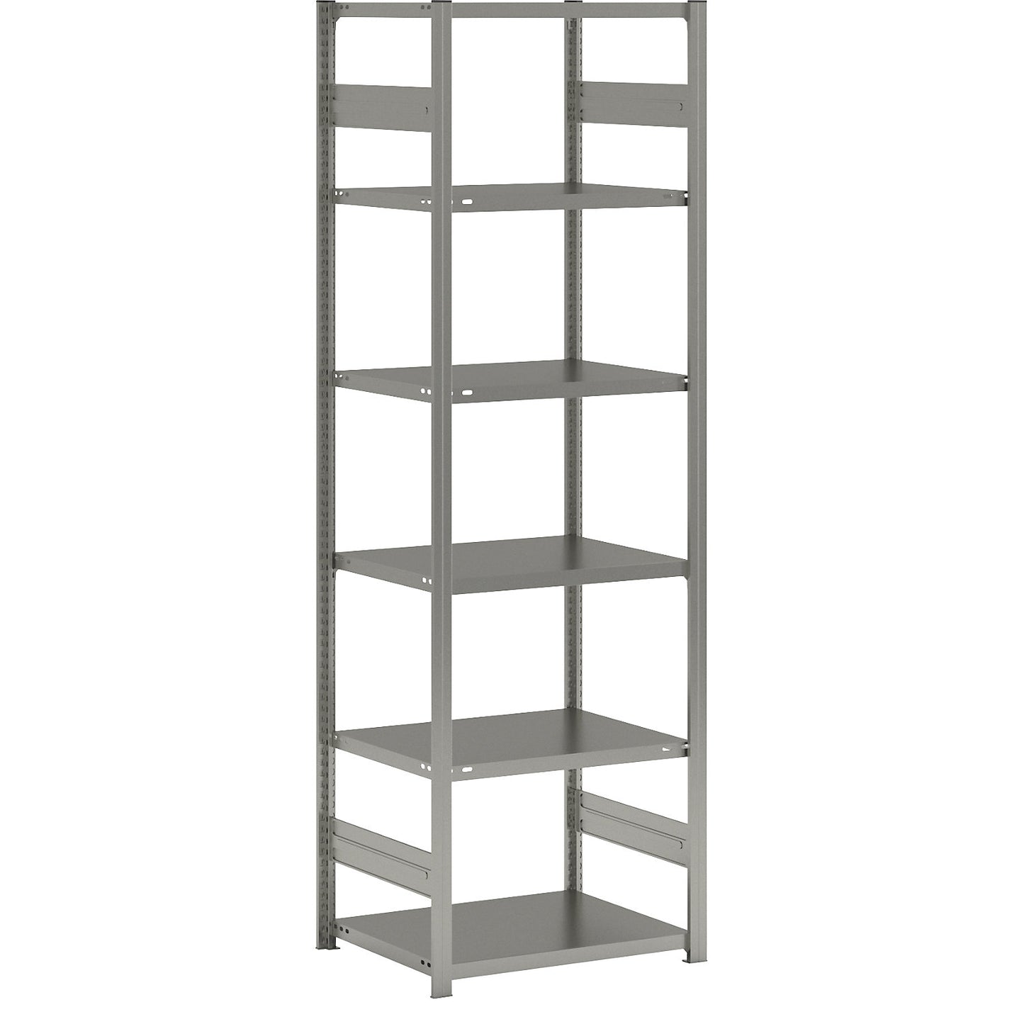 Boltless shelving unit, light duty, double-sided, HxWxD 2500 x 750 x 600 mm, zinc plated, standard shelf unit.