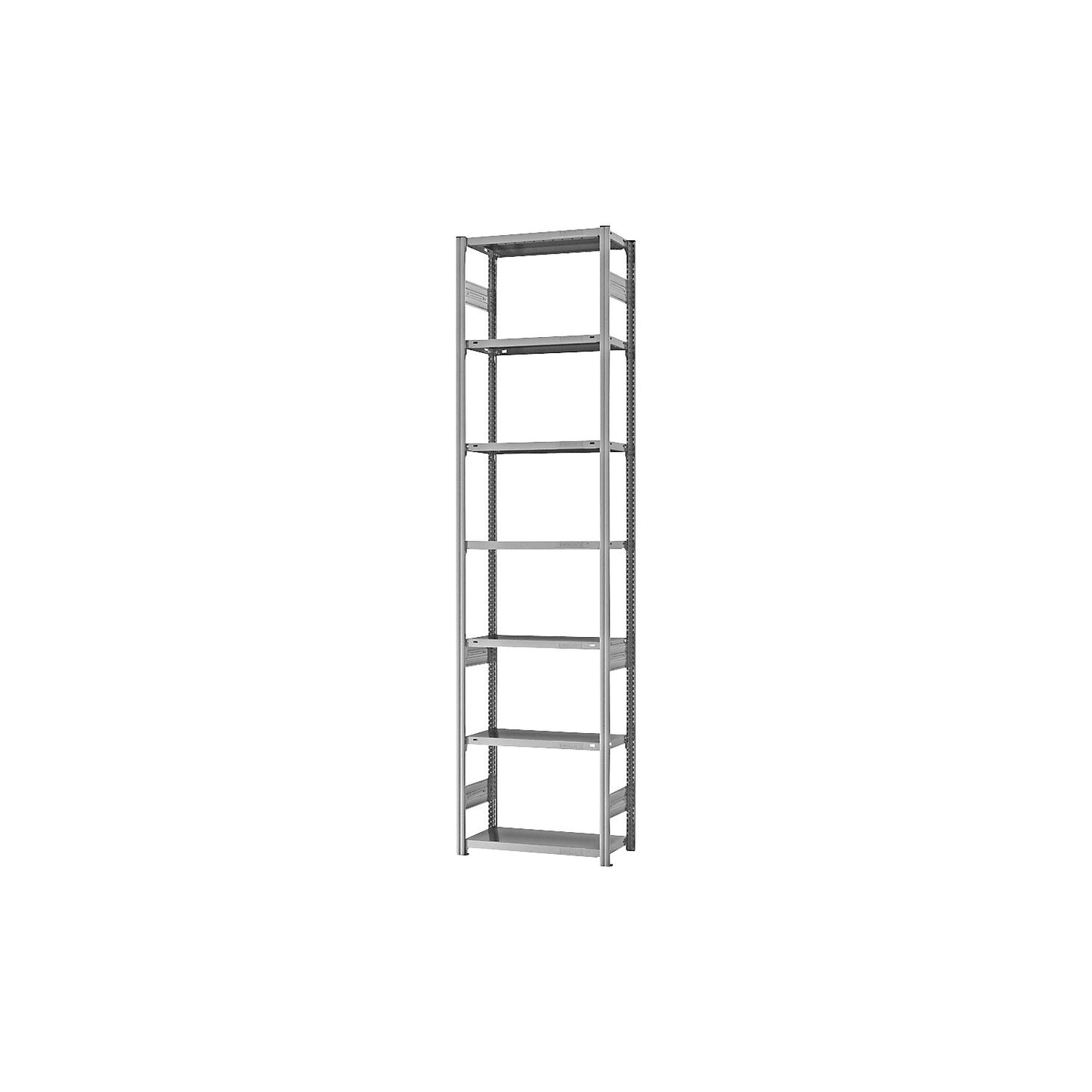 Boltless shelving unit, light duty, double-sided, HxWxD 3000 x 750 x 300 mm, zinc plated, standard shelf unit.