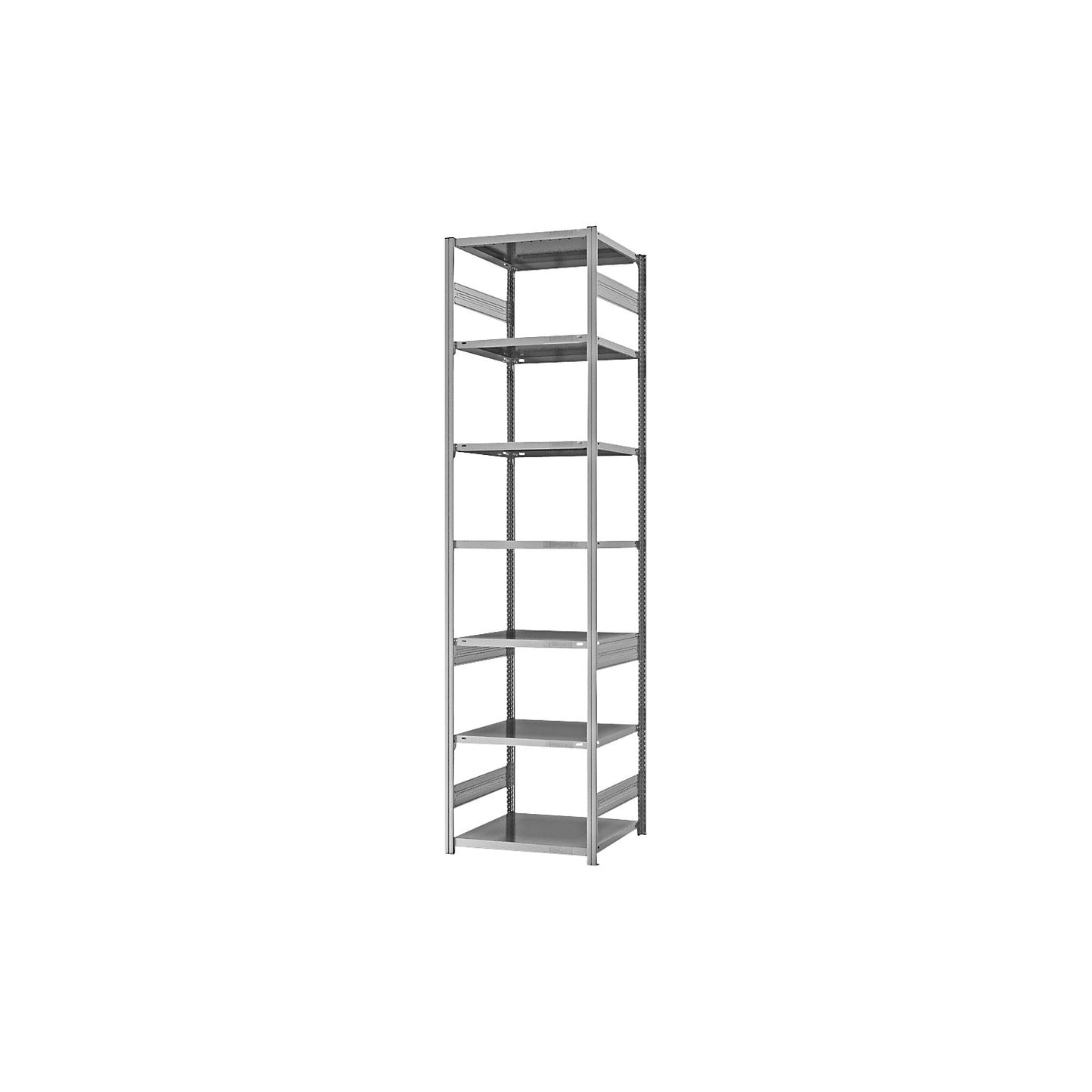 Boltless shelving unit, light duty, double-sided, HxWxD 3000 x 750 x 600 mm, zinc plated, standard shelf unit.