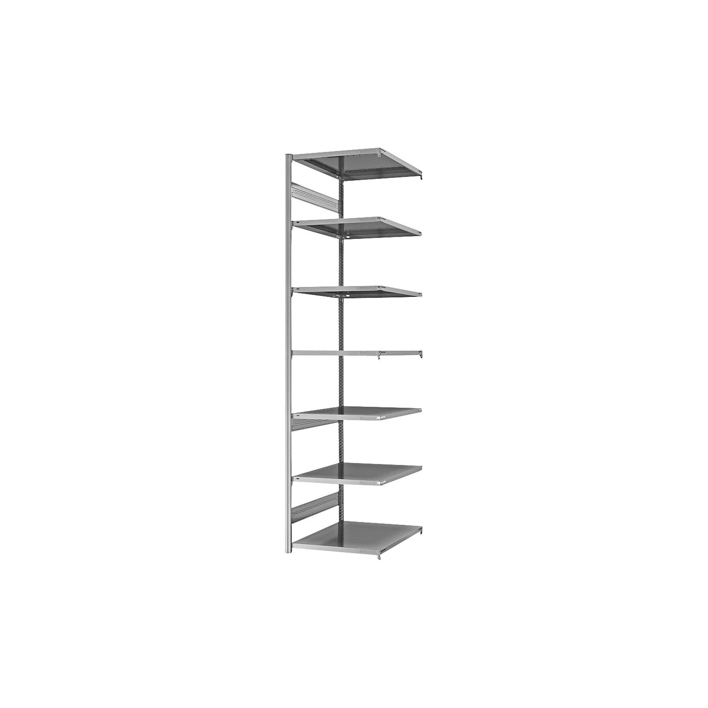 Boltless shelving unit, light duty, double-sided, HxWxD 3000 x 750 x 800 mm, zinc plated, extension shelf unit.