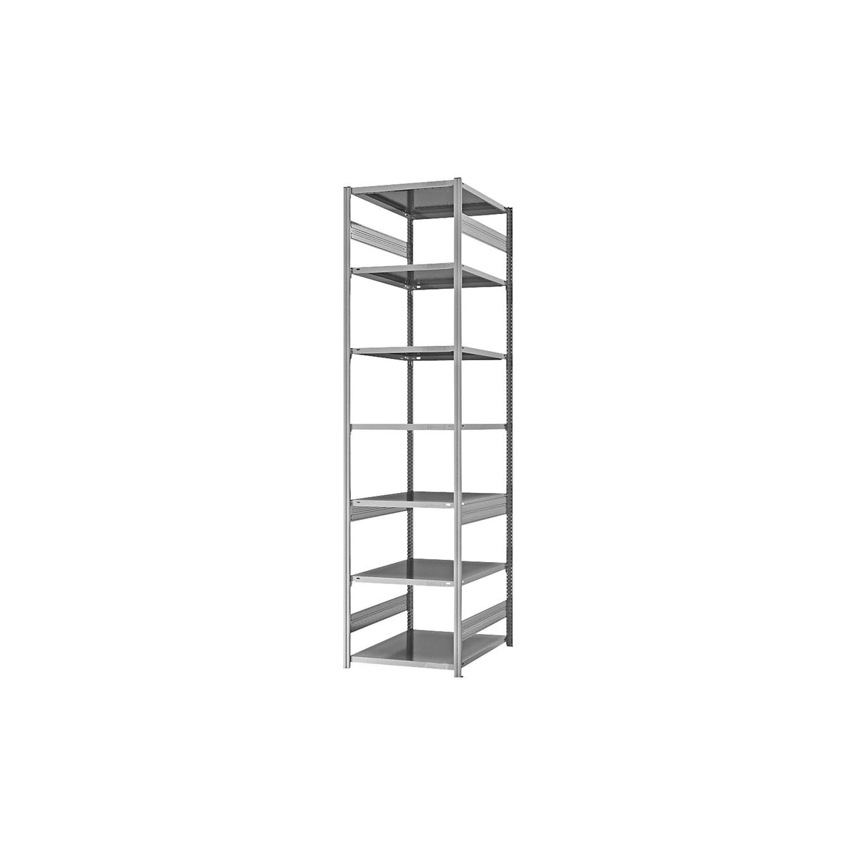Boltless shelving unit, light duty, double-sided, HxWxD 3000 x 750 x 800 mm, zinc plated, standard shelf unit.