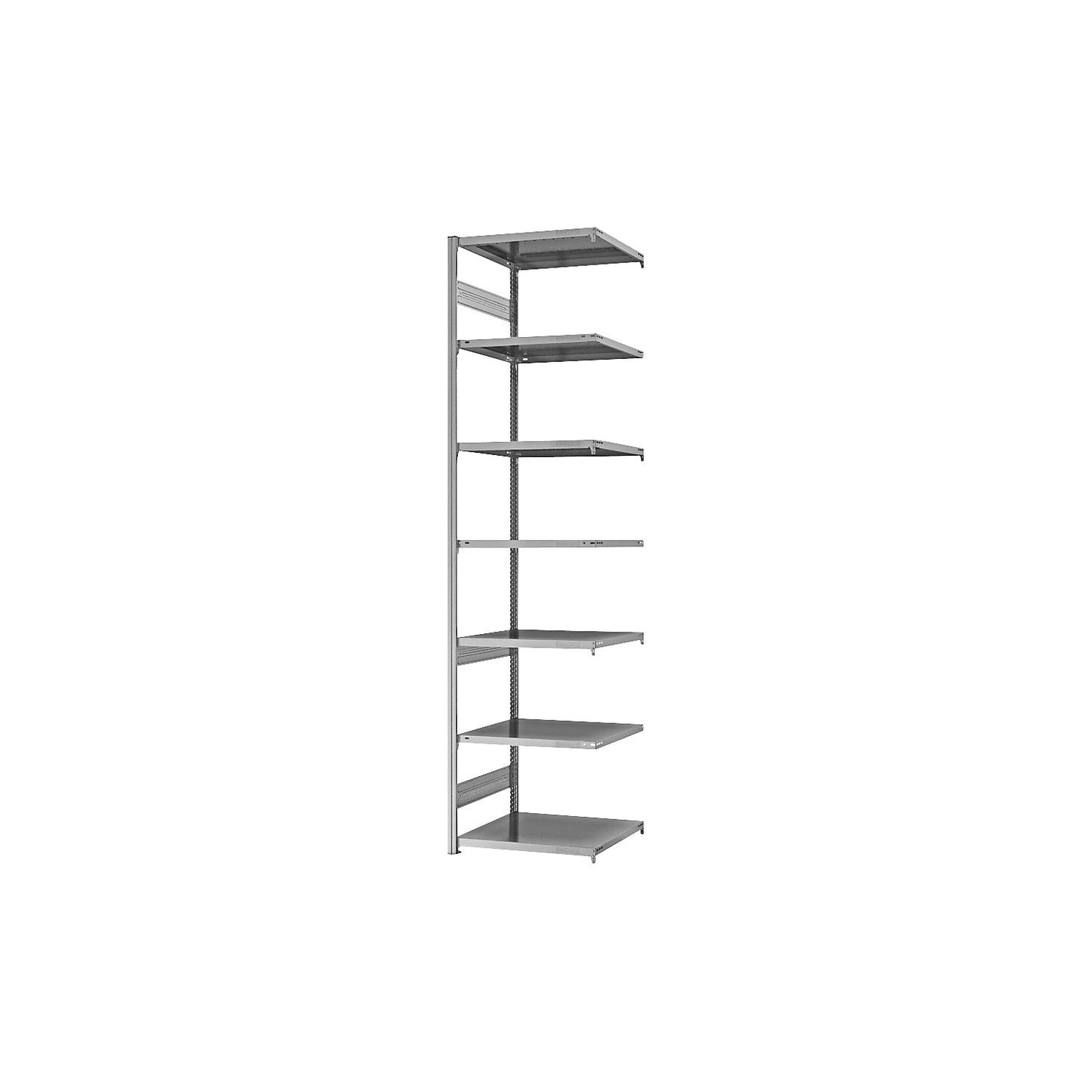 Boltless shelving unit, medium duty, double-sided, HxWxD 3000 x 750 x 600 mm, zinc plated, extension shelf unit.